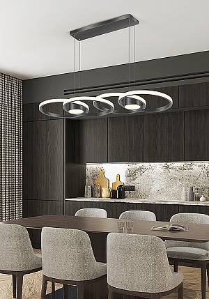 Φωτιστικό led μαύρο 3CCT Dimmable by remote control 80w 7300Lm