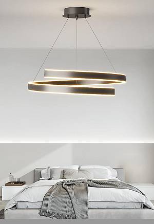 Φωτιστικό led μαύρο 3CCT Dimmable by remote control 60w 5450Lm