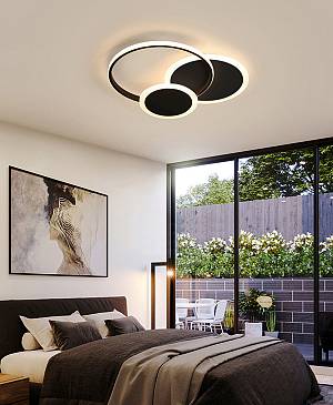 Φωτιστικό οροφής led μαύρο 3CCT Dimmable by remote control 42w 3800Lm