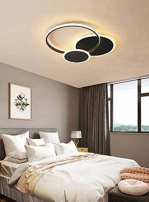 Φωτιστικό οροφής led μαύρο 3CCT Dimmable by remote control 42w 3800Lm