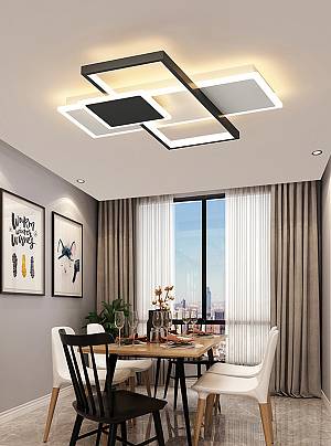 Φωτιστικό οροφής led μαύρο 3CCT Dimmable by remote control 48w 4400Lm