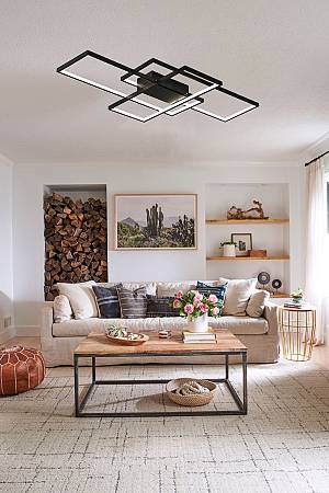 Φωτιστικό οροφής led μαύρο 3CCT Dimmable by remote control 58w 5300Lm