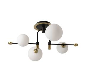 CCC 552-4 ΟΡΟΦΗΣ 4/Φ ΜΑΥΡΟΣ ΣΚΕΛΕΤΟΣ ΜΕ ΧΡΥΣΗ ΛΕΠΤΟΜΕΡΕΙΑ ΚΑΙ ΜΠΑΛΕΣ 4xG9 5W