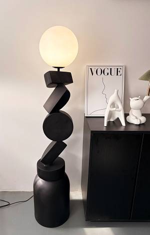 FLC 8038 BK ΔΑΠΕΔΟΥ ΜΑΥΡΟ ΑΚΡΥΛΙΚΟ+ΡΗΤΙΝΗ ΓΕΩΜΕΤΡΙΚΑ ΣΧΗΜΑΤΑ ΚΑΙ ΜΠΑΛΑ ΓΥΑΛΙΝΗ 1ΧΕ27