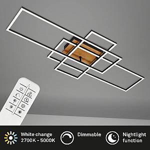 Φωτιστικό led Frame 51w 6600lm CCT ξύλο/μαύρο