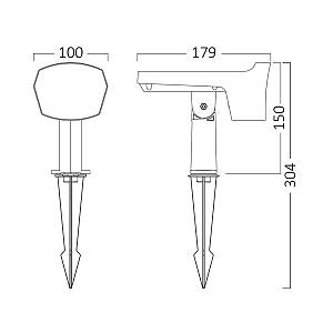 Σποτ (Solar) Καρφωτό 12W 2IN1 IP65 Γκρί