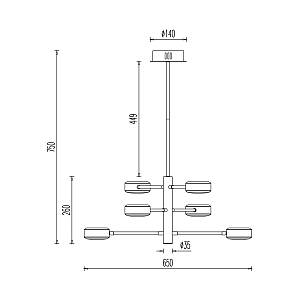 Κρεμαστό Led Arcana 48w  5280 lm 3000k Μαύρο