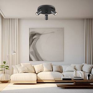 Σποτ Beta RND 3 x GU10 Μαύρο