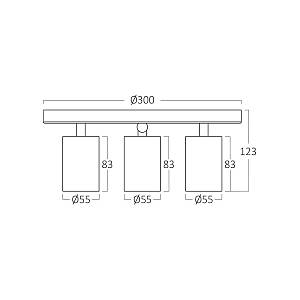 Σποτ Beta RND 3 x GU10 Λευκό