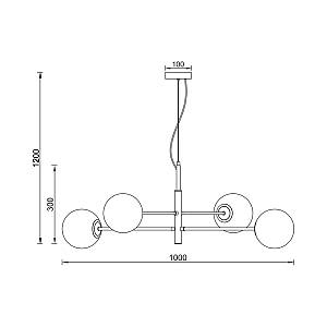 Κρεμαστό φωτιστικό 4 x G9 χρυσό/μαύρο