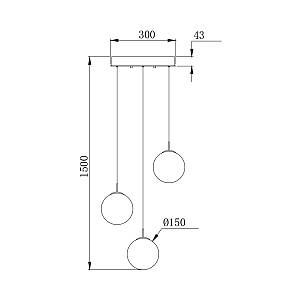 Κρεμαστό τρίφωτο με κρύσταλλο 3 x G9