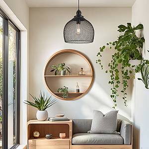 Κρεμαστό μονόφωτο 1 x Ε27 μαύρο Ø28