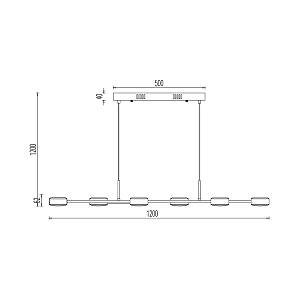 Κρεμαστό Led Arcana 48w  5280 lm 3000k Μαύρο