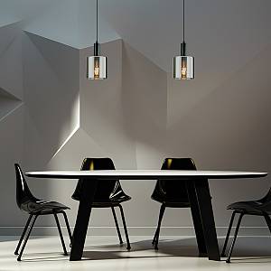 Κρεμαστό μονόφωτο 1 x Ε27 μαύρο Ø15