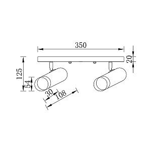 Σποτ οροφής 2 x GU10 μαύρο/χρυσό