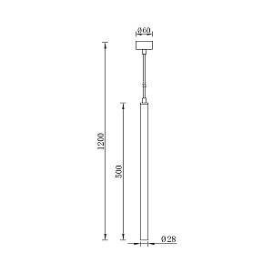 Κρεμαστό μονόφωτο 1 x G9 χρυσό Ø2,8