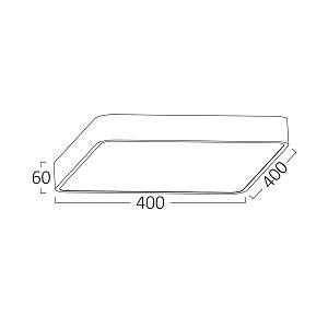 Πλαφονιέρα Blade 30w-36w-40w 3CCT, 40x40x6cm Χρυσή