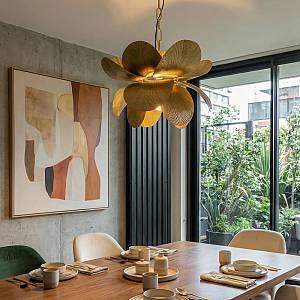 BLOSSOM ΦΩΤΙΣΤΙΚΟ ΚΡΕΜΑΣΤΟ 56.5x56.5x43cm ΜΕΤΑΛΛΟ BROWN GOLD