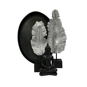 FILO ΔΙΑΚΟΣΜΗΤΙΚΟ TOTEM 24x12x62cm POLYRESIN ΑΣΗΜΙ ΜΑΥΡΟ ΞΥΛΟ