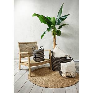 YIRMI ΚΑΛΑΘΙ SET 3ΤΜΧ 40x40x40cm ΓΙΟΥΤΑ ΦΥΣΙΚΟ ΜΑΥΡΟ