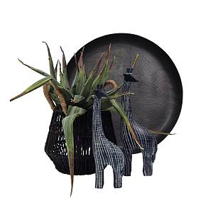 KAMILO ΔΙΑΚΟΣΜΗΤΙΚΟ ΚΑΜΗΛΟΠΑΡΔΑΛΗ 9x5x31cm POLYRESIN ΜΑΥΡΟ ΛΕΥΚΟ