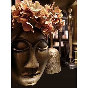 HARGA ΒΑΖΟ 23x23x27cm ΑΛΟΥΜΙΝΙΟ ΧΡΥΣΟ ΑΝΤΙΚΕ