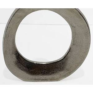 ABSTRACT CIRCLE ΒΑΖΟ 26x4x31cm ΑΛΟΥΜΙΝΙΟ SILVER NICKEL