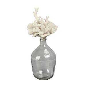 CORALLI ΜΠΟΥΚΑΛΑ ΜΕ ΚΑΠΑΚΙ 27x24x65cm ΓΥΑΛΙ ΔΙΑΦΑΝΟ ΜΠΕΖ POLYRESIN