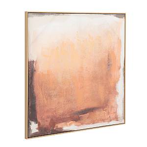 WARM ROOT ΠΙΝΑΚΑΣ ΔΙΑΚΟΣΜΗΤΙΚΟΣ ΜΕ ΚΟΡΝΙΖΑ 100x100x4cm ΚΑΜΒΑΣ TERRACOTTA ΜΠΕΖ ΚΑΦΕ ΞΥΛΟ ΦΥΣΙΚΟ