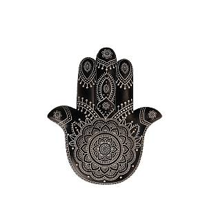 HAMSA ΔΙΑΚΟΣΜΗΤΙΚΟ ΤΟΙΧΟΥ 25x3x30cm POLYRESIN ΜΑΥΡΟ ΛΕΥΚΟ