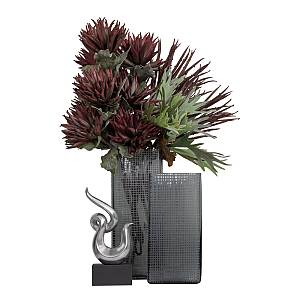 GRAVIR GREY ΒΑΖΟ 16x12x33cm ΓΥΑΛΙ ΓΚΡΙ