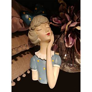 TRAVEL GIRL ΔΙΑΚΟΣΜΗΤΙΚΗ ΦΙΓΟΥΡΑ 17x15x34cm POLYRESIN ΠΟΛΥΧΡΩΜΟ