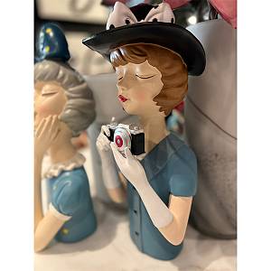 TRAVEL GIRL 6 ΔΙΑΚΟΣΜΗΤΙΚΗ ΦΙΓΟΥΡΑ 15x14x34cm POLYRESIN ΠΟΛΥΧΡΩΜΟ