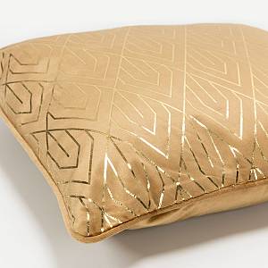 FAMA ΔΙΑΚΟΣΜΗΤΙΚΟ ΜΑΞΙΛΑΡΙ 45x45cm ΒΕΛΟΥΔΟ CARAMEL ΧΡΥΣΟ