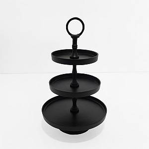 SERVIR ΟΡΝΤΕΒΙΕΡΑ 3 ΕΠΙΠΕΔΑ 20x20x35cm ΑΛΟΥΜΙΝΙΟ ΜΑΥΡΟ