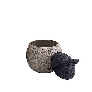 GRIZIO ΒΑΖΟ ΜΕ ΚΑΠΑΚΙ 15x15x19cm ΑΛΟΥΜΙΝΙΟ MUD TEXTURED ΜΑΥΡΟ TEXTURED