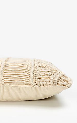 HARSHA ΔΙΑΚΟΣΜΗΤΙΚΟ ΜΑΞΙΛΑΡΙ MACRAME 45x45cm ΒΑΜΒΑΚΙ IVORY POLYESTER