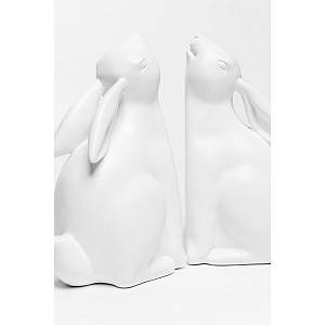 BUN BUN ΔΙΑΚΟΣΜΗΤΙΚΟ ΒΙΒΛΙΟΣΤΑΤΗΣ SET 2ΤΜΧ 22x9x18cm POLYRESIN ΛΕΥΚΟ