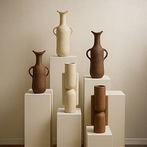 NATHEN ΒΑΖΟ 13x10x44cm ΑΛΟΥΜΙΝΙΟ ΜΠΕΖ