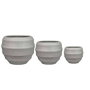 FLORRA ΚΑΣΠΩ SET 3ΤΜΧ 54.3x54.3x47.5cm MgO ΓΚΡΙ