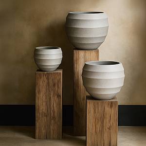 FLORRA ΚΑΣΠΩ SET 3ΤΜΧ 54.3x54.3x47.5cm MgO ΓΚΡΙ