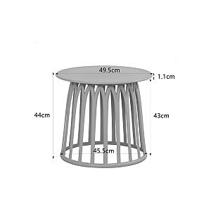 BASKET SIDE TABLE ΓΚΡΙ ΑΝΟΙΧΤΟ 49.5x49.5x44cm