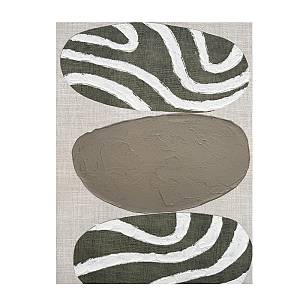 SLATE B ΠΙΝΑΚΑΣ ΔΙΑΚΟΣΜΗΤΙΚΟΣ ΜΕ ΚΟΡΝΙΖΑ 75x100x4cm ΚΑΜΒΑΣ ΛΑΔΙ ΜΠΕΖ ΛΕΥΚΟ PS