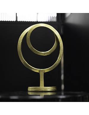 Διακοσμ.μεταλ.χρυσoί κρίκοι σε βάση 25Χ11,5Η33cm