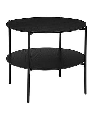 Τραπέζι σαλονιού MDF μαύρο με μεταλ.πόδια Φ63,2 Η52cm