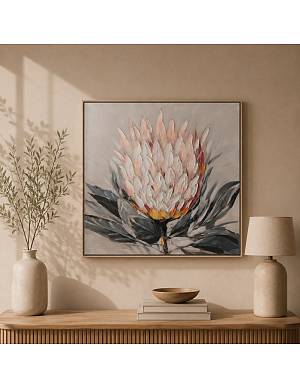Πίνακας  χειρ.ζωγραφ.με ξυλινο πλαίσιο,Flower 80x80cm