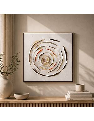 Πίνακας  χειρ.ζωγραφ.με ξυλινο πλαίσιο, multi color scratched rose 50x50 cm