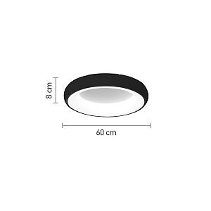 Πλαφονιέρα οροφής LED 110W 3CCT από μαύρο και λευκό ακρυλικό D:60W (42020-Α-Black)