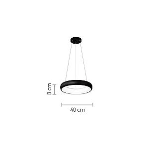 Κρεμαστό φωτιστικό LED 54W 3CCT από μαύρο και λευκό ακρυλικό D:40cm (42023-B-Black)