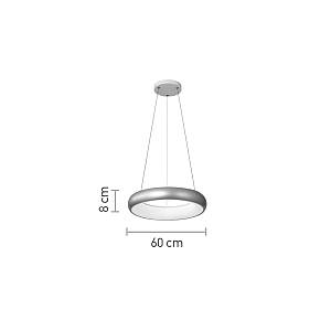 Κρεμαστό φωτιστικό LED 110W 3CCT από χρυσαφί και λευκό ακρυλικό D:60cm (42024-A-Golden)